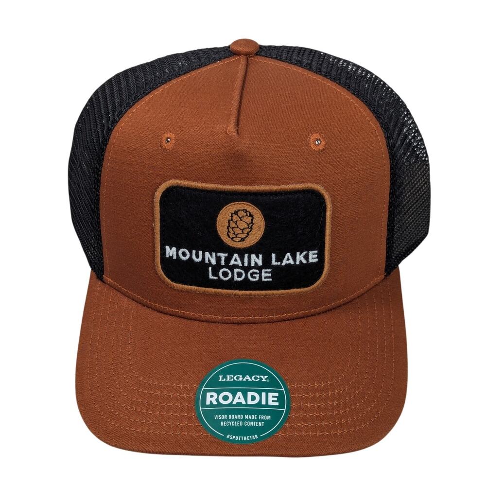 Legacy Roadie Trucker-Style Cap With Mountain Lake Lodge Logo NWT